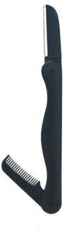 Wenkbrauw Trimmer Met Kam Multifunctionele Vouwen Wenkbrauw Trimmer Scheermesjes Scheerapparaat Voor Vrouwen Makeup Beauty Tools zwart