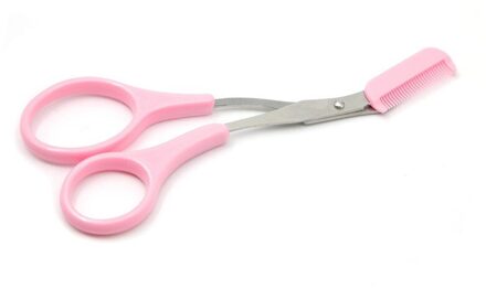 Wenkbrauw Trimmer Scissor Kleurrijke Roestvrij Staal Met Kam Ontharing Grooming Shaping Scheerapparaat Make-Up Accessoires 02