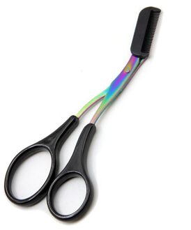 Wenkbrauw Trimmer Scissor Kleurrijke Roestvrij Staal Met Kam Ontharing Grooming Shaping Scheerapparaat Make-Up Accessoires 03