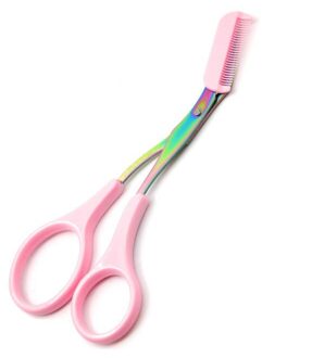 Wenkbrauw Trimmer Scissor Kleurrijke Roestvrij Staal Met Kam Ontharing Grooming Shaping Scheerapparaat Make-Up Accessoires 04