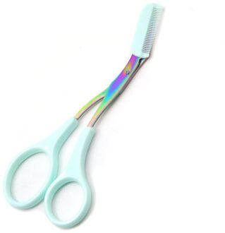 Wenkbrauw Trimmer Scissor Kleurrijke Roestvrij Staal Met Kam Ontharing Grooming Shaping Scheerapparaat Make-Up Accessoires 05