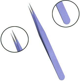 Wenkbrauw Tweezer Paars Rvs Ontharing Beauty Precisie Precisie rechte hoofd Makeup Tools Een # 1124