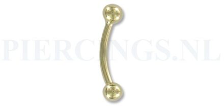 Wenkbrauwpiercing goud 14 karaat 8 mm