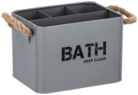 Wenko Badkameropberger Gara - Opbergmand - Met 4 Vakken - Grijs - 19x12,5x13cm