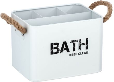 Wenko Badkameropberger Gara - Opbergmand - Met 4 Vakken - Wit - 19x12,5x13cm