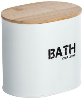 Wenko Badkameropberger Gara - Opbergmand - Met Deksel - Wit - 14,5x13,5x10,5cm