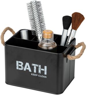 Wenko Badkameropberger Gara - Organizer - Met 4 Vakken - Zwart - 19x12,5x13cm