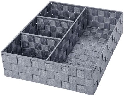 Wenko Opbergdoos Adria 4 Compartimenten Grijs Met Handgrepen