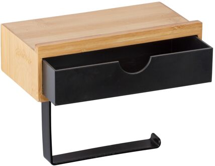 Wenko Toiletrolhouder Bambusa - Bamboe - Met Planchet - Bruin