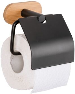Wenko Toiletrolhouder Orea - Rvs - Met Klep - Zwart Mat