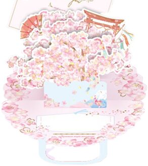 Wenskaart 3D Creatieve Diy Zegen Card Populaire Aanwezig Sturen Goede Wensen Voor Moeder, Leraar, Ouderen kers- bloesems