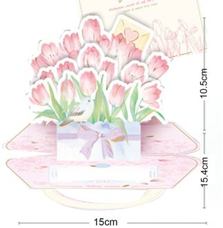 Wenskaart 3D Creatieve Diy Zegen Card Populaire Aanwezig Sturen Goede Wensen Voor Moeder, Leraar, Ouderen Tulips