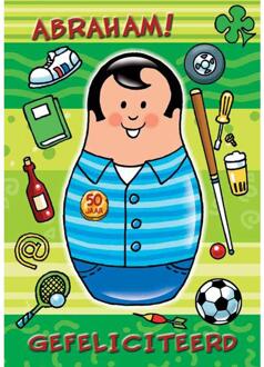 Wenskaarten Abraham pak a 10 stuks multi