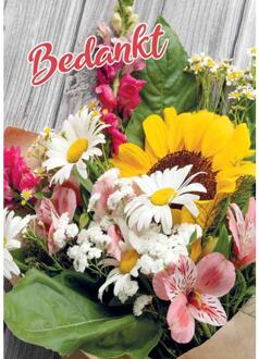 Wenskaarten bedankt pak a 10 stuks multi