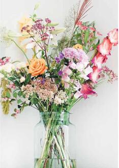 Wenskaarten blanco bloem pak a 10 stuks multi