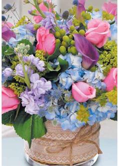 Wenskaarten blanco bloem pak a 10 stuks multi