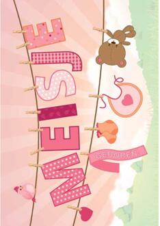 Wenskaarten Geboorte dochter 10st multi