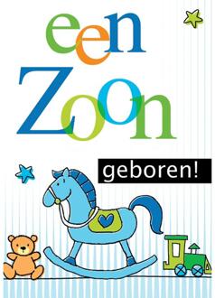 Wenskaarten Geboorte zoon pak a 10 stuks multi