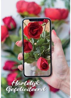 Wenskaarten Gefeliciteerd pak a 10 stuks multi