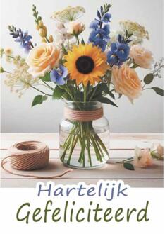 Wenskaarten Gefeliciteerd pak a 10 stuks multi