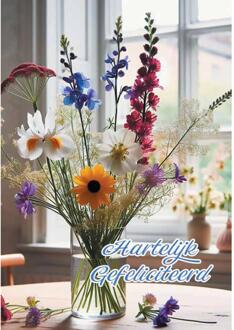 Wenskaarten Gefeliciteerd pak a 10 stuks multi