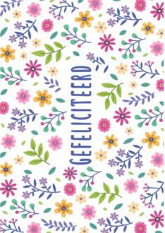 Wenskaarten Gefeliciteerd pak a 10 stuks multi