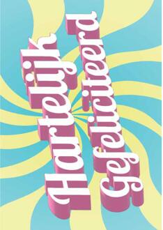 Wenskaarten Gefeliciteerd pak a 10 stuks multi