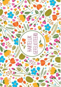 Wenskaarten Gefeliciteerd pak a 10 stuks multi