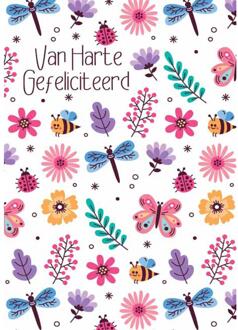 Wenskaarten Gefeliciteerd pak a 10 stuks multi