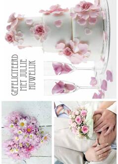 Wenskaarten huwelijk pak a 10 stuks multi