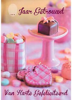 Wenskaarten __ jaar getrouwd pak a 10 st multi