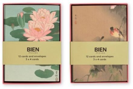 wenskaarten set, ohara koson - vogels en bloemen