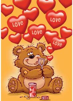 Wenskaarten Veel Liefs pak a 10 stuks multi