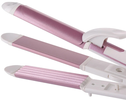 WENYI 3 in 1 Foldable Hair Curler Fast Heating Mini Ceramic Curling Iron + Hair Straightener Flat Iron+Corn Plate Hair Curler