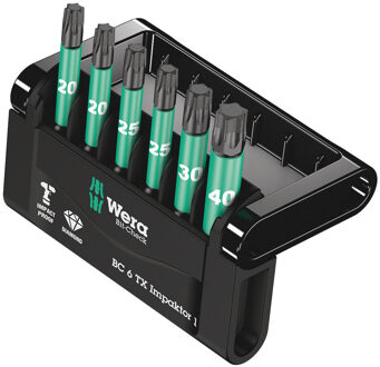 Wera 05057693001 6-delige Bit-Check 6 Impaktor 1 Bitset - Torx