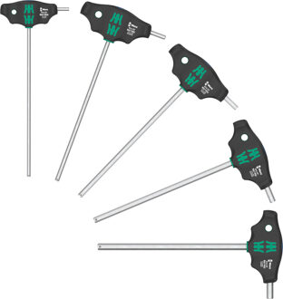 Wera 454/5 HF SHK set 1 schroevendraaierset T-greep-schroevendraaier Hex-Plus met vasthoudfunctie Schroevendraaier