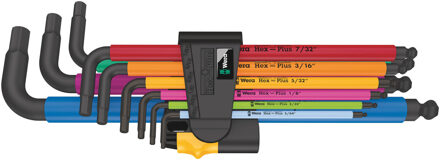Wera 950/9 Hex-Plus Multicolour Imperial 2 Stiftsleutelset, inch, 9-delig Schroevendraaier