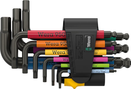 Wera 950/9 Hex-Plus Multicolour Imperial 3 Stiftsleutelset, BlackLaser Schroevendraaier