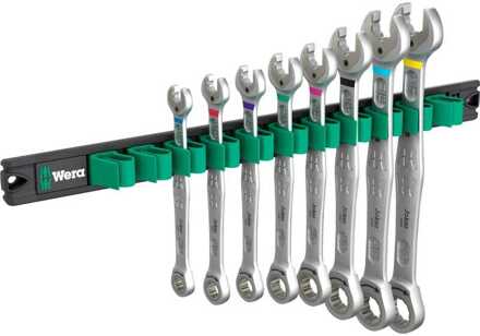 Wera 9632 Magneetstrip 6000 Joker Imperial 1 steek-ringratelsleutelset Moersleutel