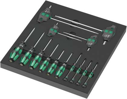 Wera 9712 Schuimrubberen inzetstuk met TORX HF-schroevendraaiers Set 1, 14-delig Schroevendraaier