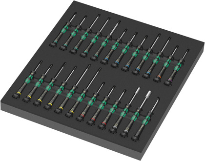 Wera 9715 Schuimrubberen Inzetstuk | Met schroevendraaiers Kraftform Micro Set 1 | 23-delig - 5150106001