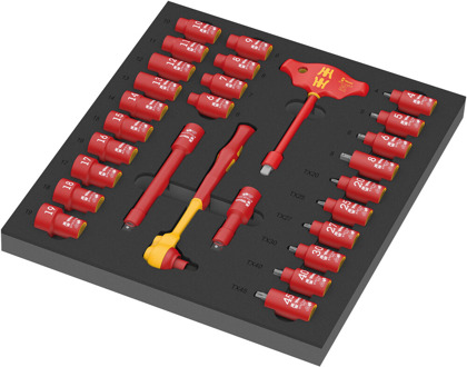 Wera 9726 Schuimrubberen Inzetstuk | Inclusief Zyklop VDE Ratelset 1 | 3/8" | 28-delig - 05150116001