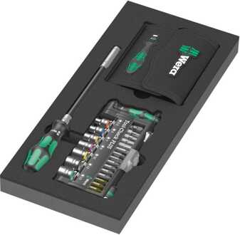 Wera 9750 Schuimrubberen inzetstuk met Kraftform Kompakt en Tool-Check PLUS Set 1, 57-delig Gereedschapsset