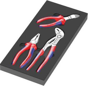 Wera 9784 Schuimrubberen inzetstuk met KNIPEX tangen Set VDE 1, 3-delig Tangenset