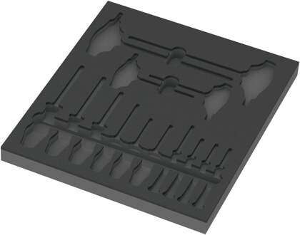 Wera 9812 Schuimrubberen inzetstuk voor TORX® HF-schroevendraaiers Set 1, zonder gereedschap, 344 x 30 x 392 mm - 05137312001