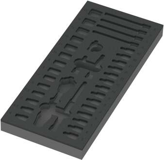 Wera 9820 Schuimrubberen inzetstuk voor 8000 A Zyklop ratel 1/4" Set 1, zonder gereedschap, 172 x 30 x 392 mm - 05137320001