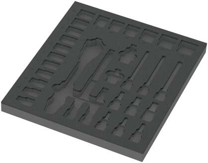 Wera 9822 Schuimrubberen inzetstuk voor 8000 C Zyklop ratel 1/2" Set 1, zonder gereedschap, 344 x 30 x 392 mm - 05137322001