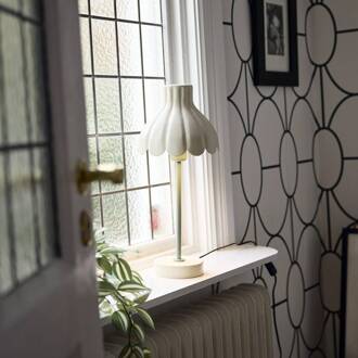 Wera tafellamp, crème/groen, hoogte 47 cm, metaal crème, groen