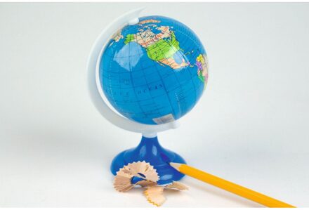 Wereldbol puntenslijper - 18 cm - Kantoor benodigdheden - Schoolspullen - Wereldbollen - Globes Blauw