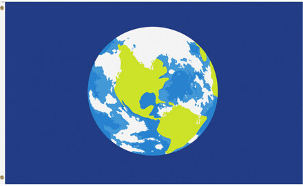 Wereldbol vlag - 150 x 90 cm - planeet Aarde - polyester - ruimte thema Multi
